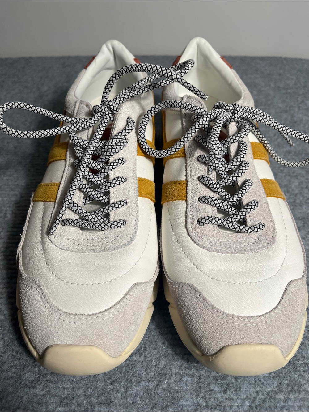 Gola Men's White, Gray & Mustard Suede-Trim Sneakers